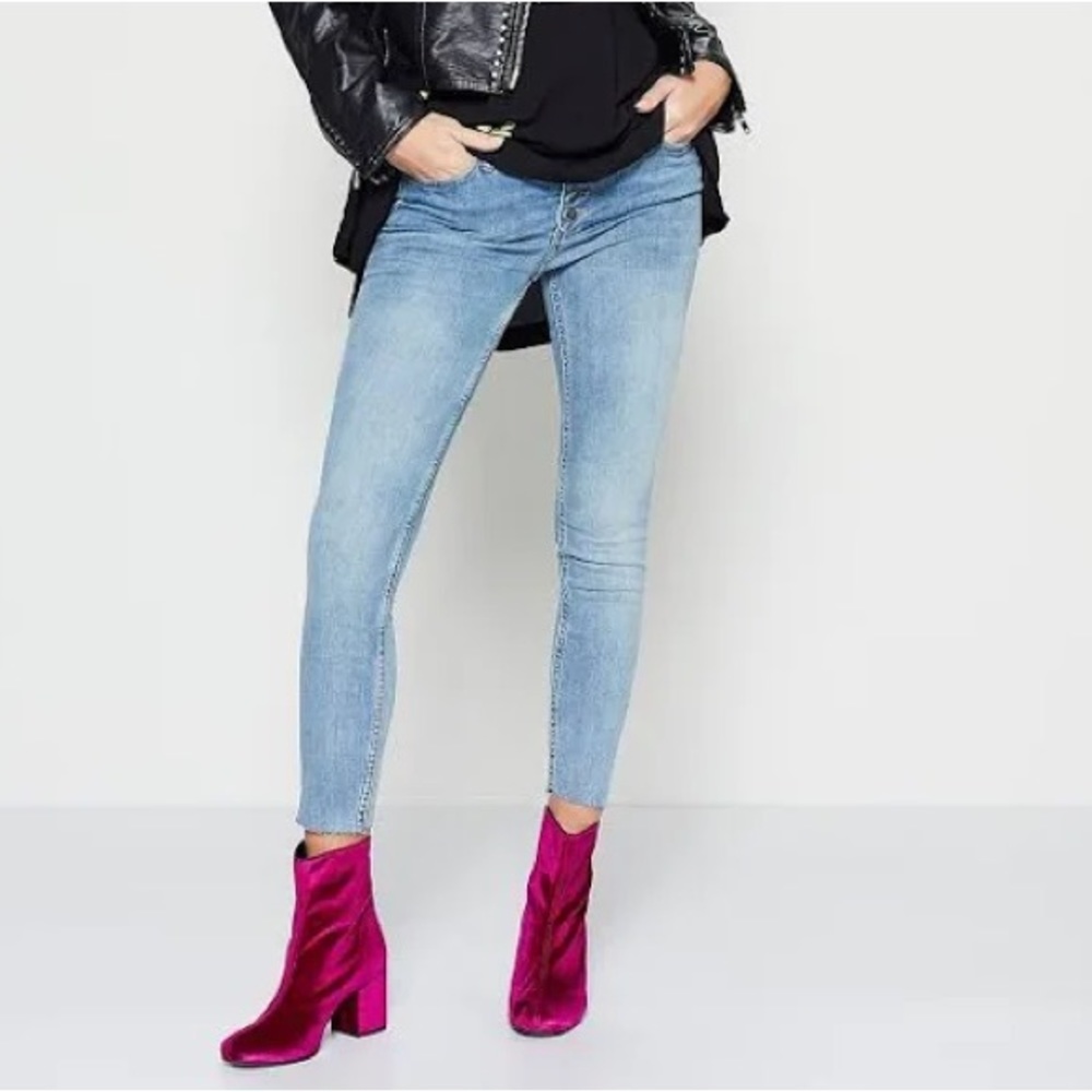 Free People Reagan Raw Hem Skinny Jeans